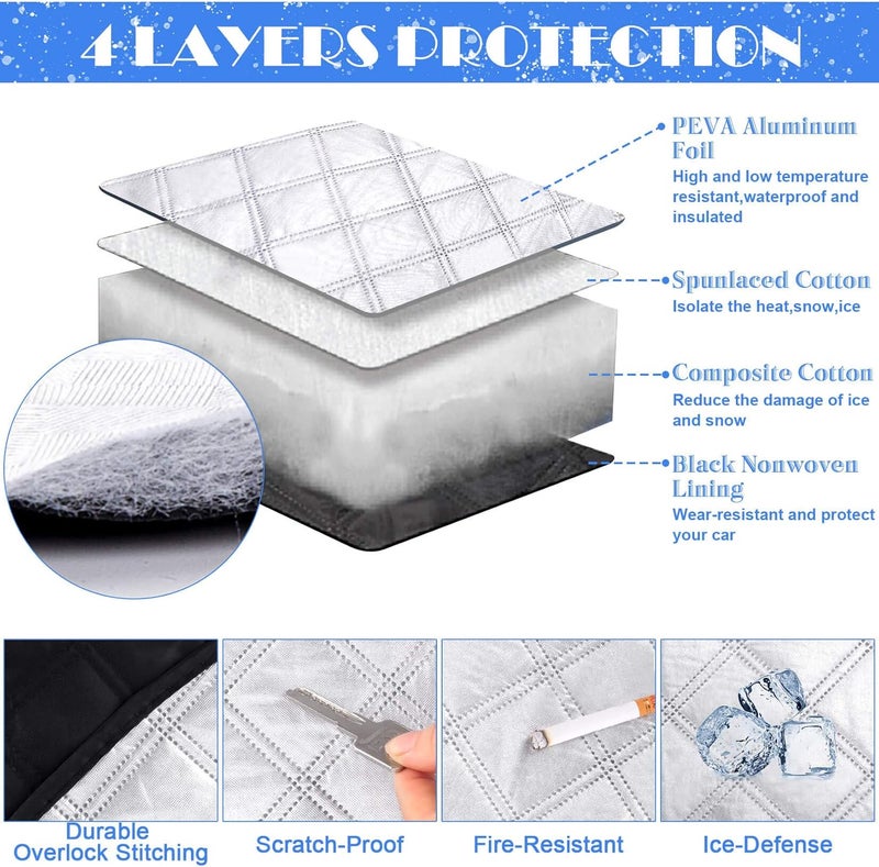 Tevlaphee Magnetic Windscreen Cover - Frost Protector for Cars, 193 x 126 cm - Image 2