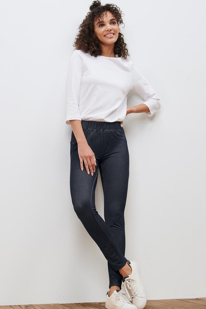 Tchibo Women Solid Leggings, Navy Blue - Image 1