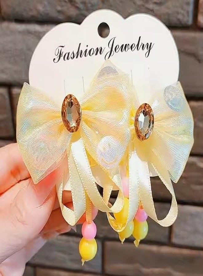 QUILBOOL Charming Kids Hair Clip Set - Colorful Bow Fringe Hairpins & Antique Butterfly Tassel Hair Accessories for Girls - Image 2