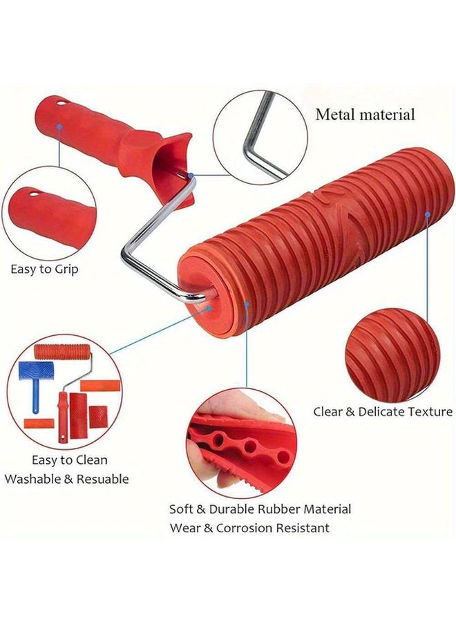 Collection 1 Wood Grain Texture Roller Brush Set For Wall Furniture Cement Surface DIY - Image 4