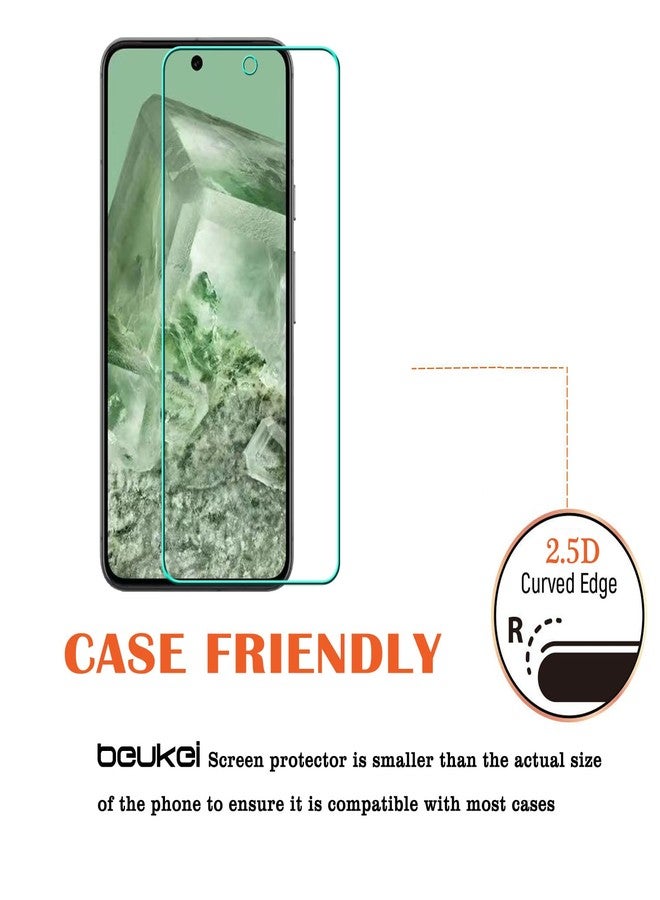 beukei (4 Pack) Designed for Google Pixel 8A 5G Screen Protector Tempered Glass,Touch Sensitive,Case Friendly, 9H Hardness - Image 4
