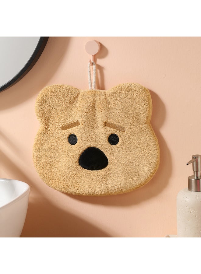 Cute Bear Hand Towel Hanging Cartoon Hand Towel Thickeneded Quick-drying Kidsren's Hand Towel Kitchen Hand Towel