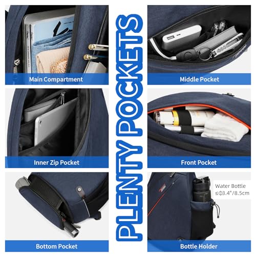 TUDEQU Sling Backpack,8 Pockets One Strap Backpack for Men Large Sling Bag,19L Single Strap Backpack for Men - Image 3