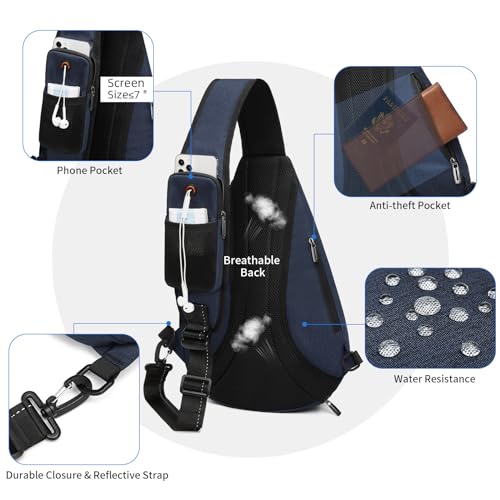 TUDEQU Sling Backpack,8 Pockets One Strap Backpack for Men Large Sling Bag,19L Single Strap Backpack for Men - Image 4