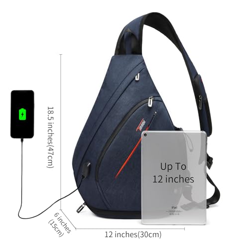 TUDEQU Sling Backpack,8 Pockets One Strap Backpack for Men Large Sling Bag,19L Single Strap Backpack for Men - Image 5