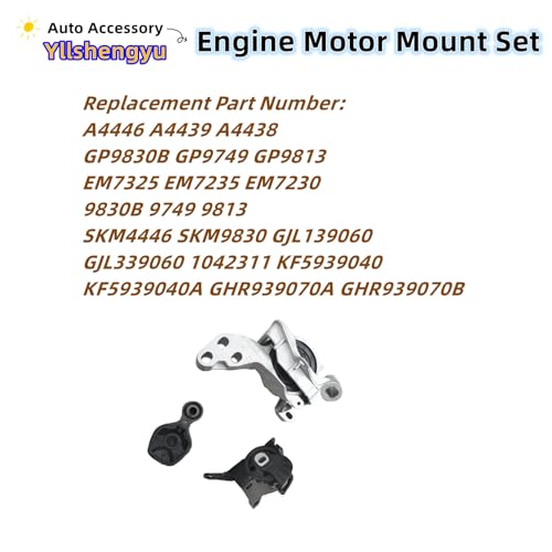 Yllshengyu 3pcs Engine Motor Mount Kit Compatible with Mazda 3 2014-2018 & Mazda 6 2014-2017 Replacement for A4446 A4439 A4438 - Image 3