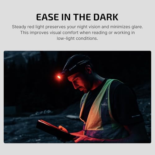OLIGHT مصباح رأس OLIGHT Perun 3 القابل لإعادة الشحن، 3000 لومن مصباح LED مع ضوء أحمر، مصباح رأس مقاوم للماء مع حزام رأس للتخييم في الهواء الطلق، المشي، العمل (أسود) - Image 5