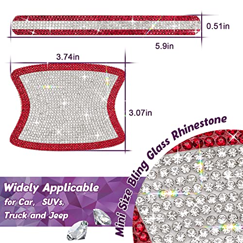 Gengki 10PCS Set Car Door Handle Bling Rhinestones Stickers Universal Auto Door Handle Safety Reflective Strips Red White - Image 5