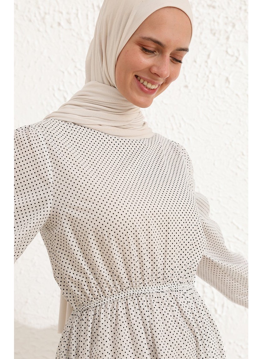 Sefa Merve Skirt Ruffle Tunic 4343-05 White Black  - Image 4