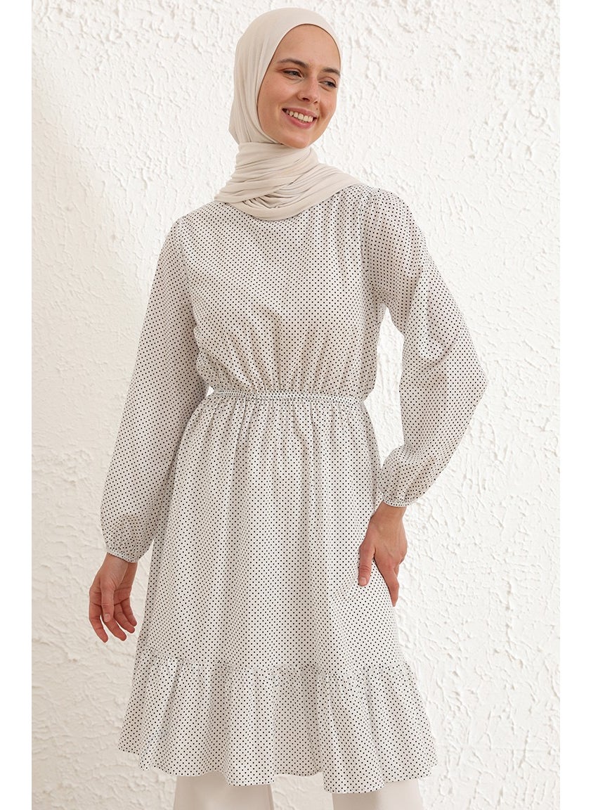 Sefa Merve Skirt Ruffle Tunic 4343-05 White Black  - Image 1