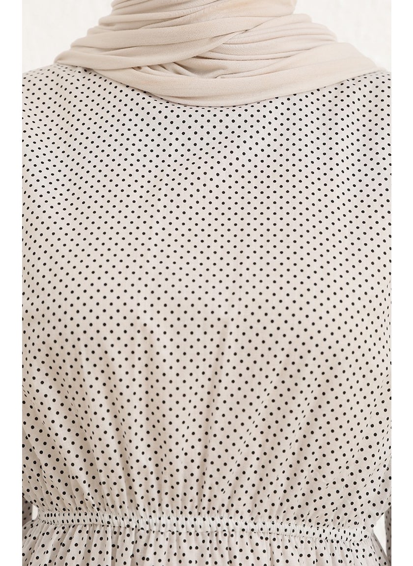 Sefa Merve Skirt Ruffle Tunic 4343-05 White Black  - Image 5