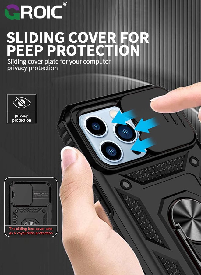 GROIC جراب مغناطيسي أسود لهاتف iPhone 15 Pro Max، متوافق مع MagSafe، جراب واقٍ كامل الجسم للهاتف شديد التحمل لهاتف iPhone 15 Pro Max - Image 5