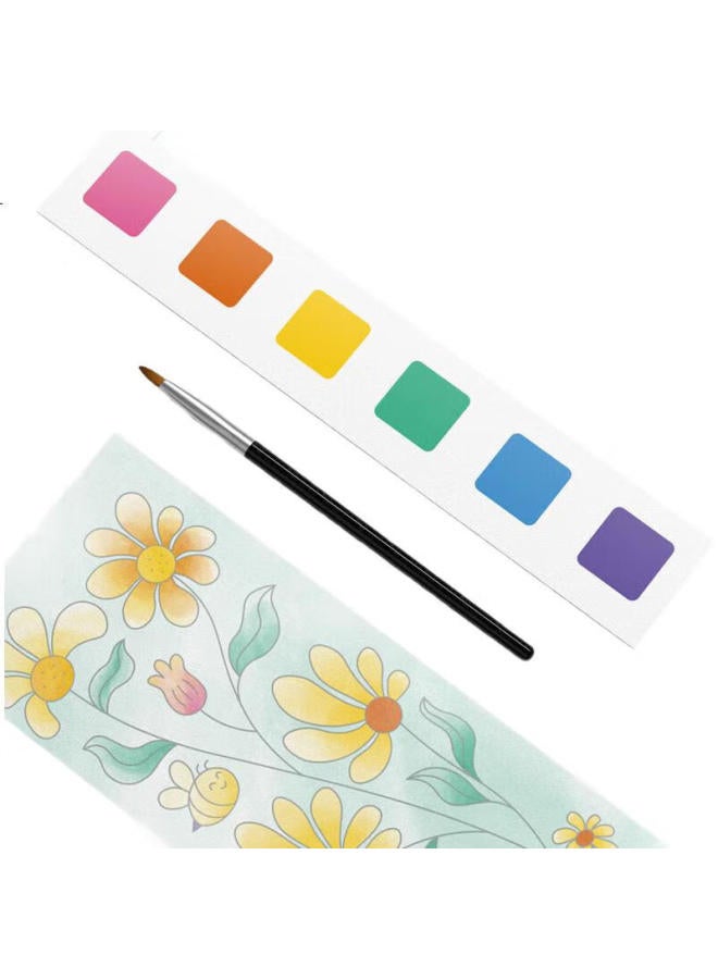 Time Science Shiguangxue Portable Watercolor Coloring Book Set Of 3, Children'S Sketch Pad, Coloring Book, Doodle Book, Preschool Watercolor Painting, Includes Color Cards, Paint Brushes, Water-Sensitive, No Basic Drawing Skills Required, Back-To Gift - Image 2