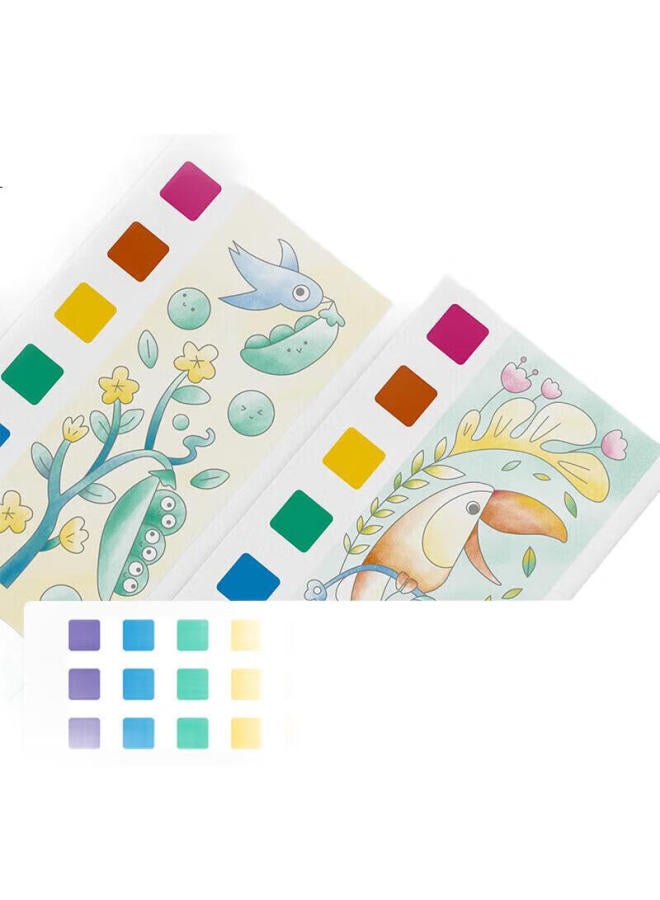 Time Science Shiguangxue Portable Watercolor Coloring Book Set Of 3, Children'S Sketch Pad, Coloring Book, Doodle Book, Preschool Watercolor Painting, Includes Color Cards, Paint Brushes, Water-Sensitive, No Basic Drawing Skills Required, Back-To Gift - Image 1