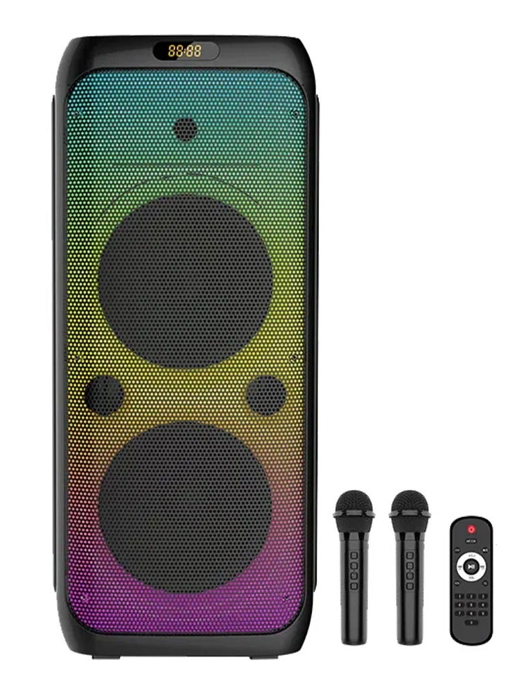 زيرو مكبر صوت لاسلكي محمول ZR-1020S 50 وات، بطارية قابلة لإعادة الشحن 4000 مللي أمبير في الساعة، يدعم USB وSD وAUX وميكروفون وجهاز تحكم عن بعد، صوت قوي 2 × 10 بوصة، متوافق مع أجهزة مختلفة، تصميم عملي ومتين - Image 1