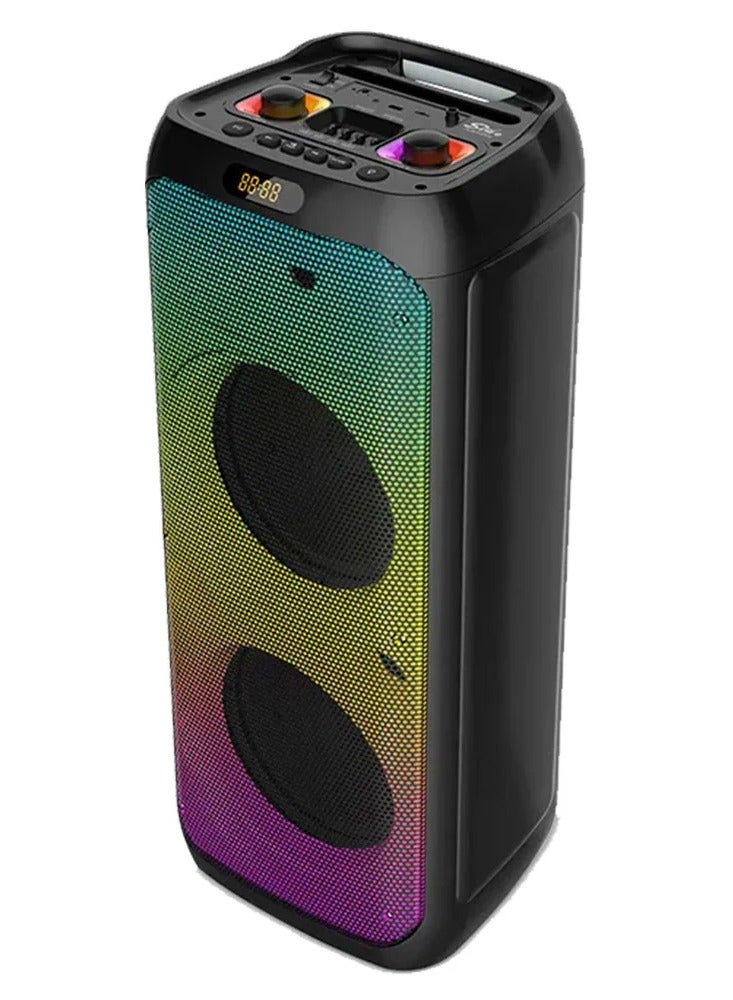 زيرو مكبر صوت لاسلكي محمول ZR-1020S 50 وات، بطارية قابلة لإعادة الشحن 4000 مللي أمبير في الساعة، يدعم USB وSD وAUX وميكروفون وجهاز تحكم عن بعد، صوت قوي 2 × 10 بوصة، متوافق مع أجهزة مختلفة، تصميم عملي ومتين - Image 2