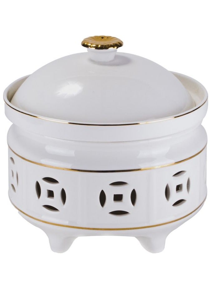 السيف  وعاء شوربة مع قاعدة سخان وملعقة مغرف-12 لتر