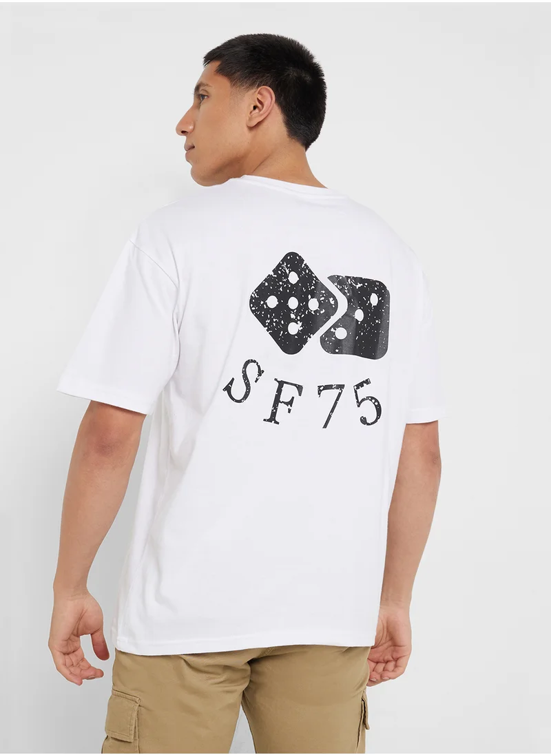 Seventy Five Graphic Print Oversized T-Shirt