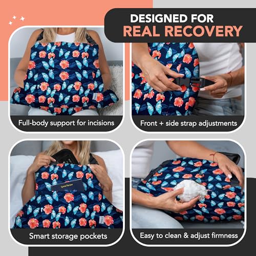 W&F HOME Hysterectomy Pillow for Abdominal Surgery, C Section Pillows, Post Hysterectomy Recovery Must Haves, Recovery Gifts Products, After Surgeries Tummy Tuck Pillow, Heart Surgery Pillows - Butterflies - Image 4