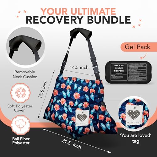 W&F HOME Hysterectomy Pillow for Abdominal Surgery, C Section Pillows, Post Hysterectomy Recovery Must Haves, Recovery Gifts Products, After Surgeries Tummy Tuck Pillow, Heart Surgery Pillows - Butterflies - Image 2