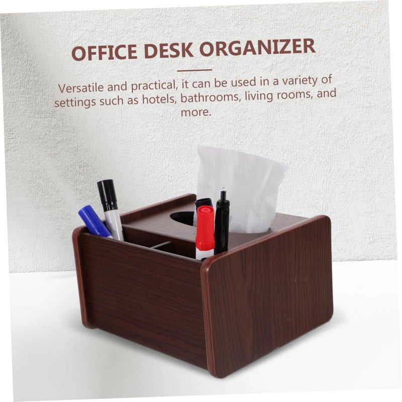 Office Desk Organizer with Tissue Storage Box Tape Dispenser Sundries Display Organizer - Image 3