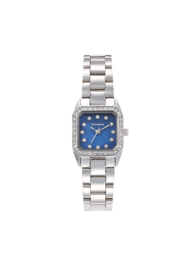 Black Moon Elegant Blackmoon Women's Watch Stylish Blue Dial Stainless Steel Band Water Resistant Perfect for Casual and Formal Wear - Image 1