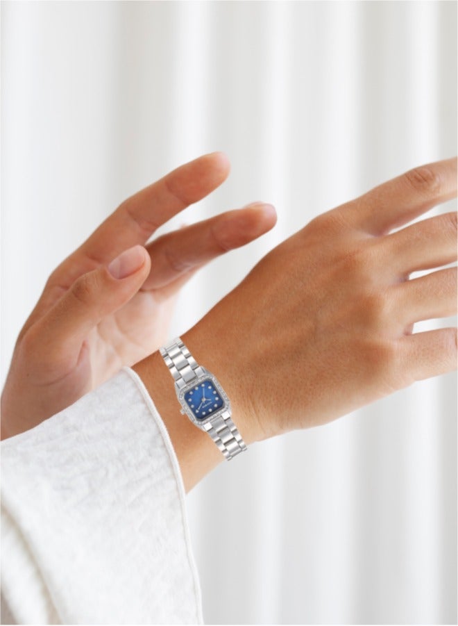 Black Moon Elegant Blackmoon Women's Watch Stylish Blue Dial Stainless Steel Band Water Resistant Perfect for Casual and Formal Wear - Image 2