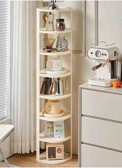 fashionhome Multifunction 8 Layers Durable Plastic Corner Shelf Shelving Storage Rack Storage Organizer Display Rack for Room Kitchen 25x25x121 Centimeter  - Image 1