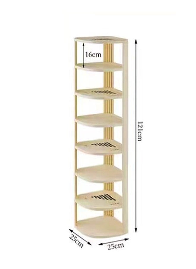 fashionhome - Multifunction 8 Layers Durable Plastic Corner Shelf Shelving Storage Rack Storage Organizer Display Rack for Room Kitchen 25x25x121 Centimeter - Image 1