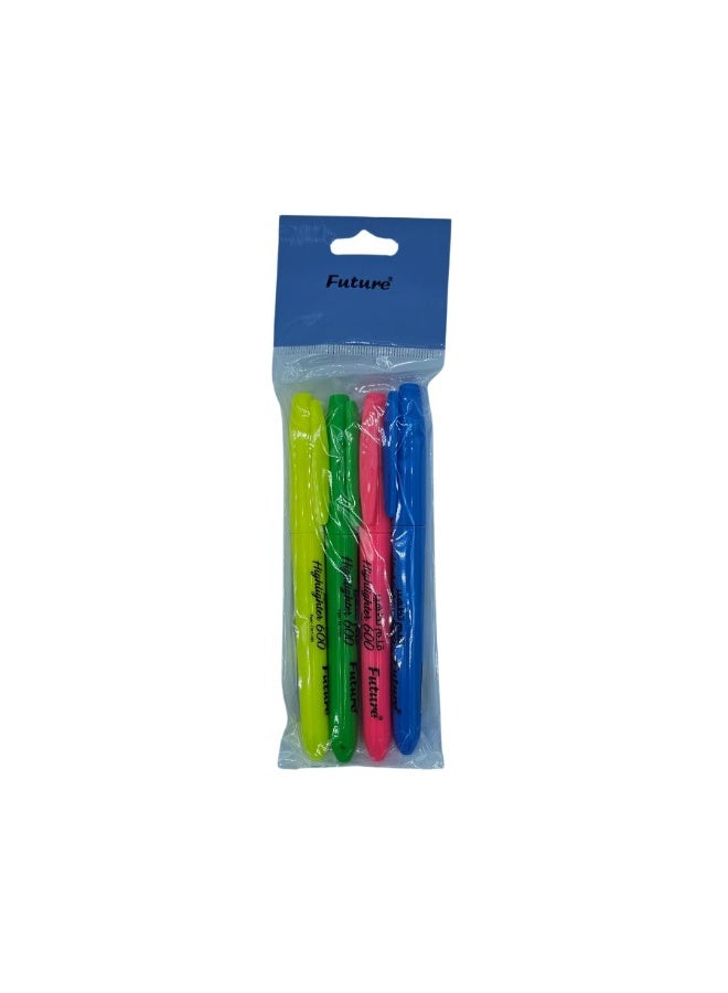 Future - set of 4 colored fluorescent highlighters, 3.5 mm