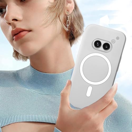 SHINESTAR Back Cover for Nothing Phone 2A 5G | Frosted Semi-Transparent Slim Case | Only Compatible with Wireless Magnetic Accessories | Hard Back, Matte Finish – White - Image 5