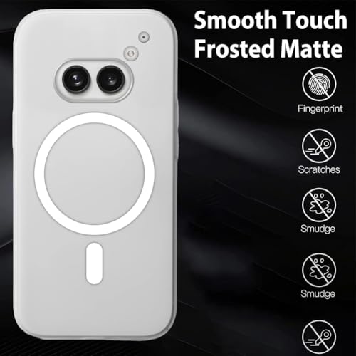 SHINESTAR Back Cover for Nothing Phone 2A 5G | Frosted Semi-Transparent Slim Case | Only Compatible with Wireless Magnetic Accessories | Hard Back, Matte Finish – White - Image 2