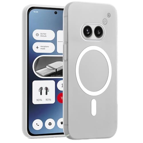 SHINESTAR Back Cover for Nothing Phone 2A 5G | Frosted Semi-Transparent Slim Case | Only Compatible with Wireless Magnetic Accessories | Hard Back, Matte Finish – White - Image 1