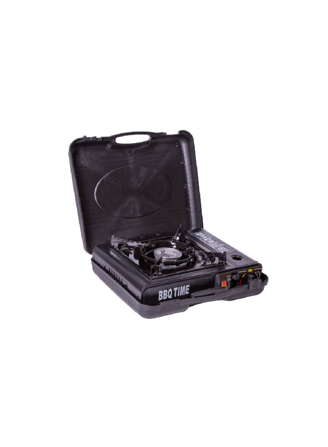 BBQ TIME Mini Portable 1-Burner Camping Gas Stove Black 9.8 x 35.6 x 31.6 cm BQ11 - Image 2