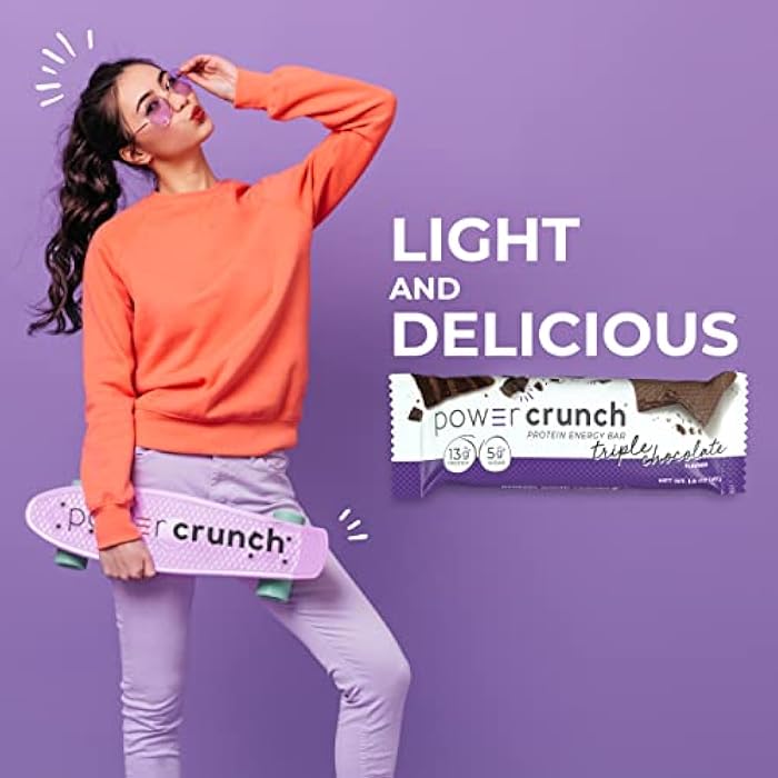 Power Crunch Protein Wafer Bars, High Protein Snacks with Delicious Taste, Triple Chocolate, 1.4 Ounce (12 Count) - Image 4