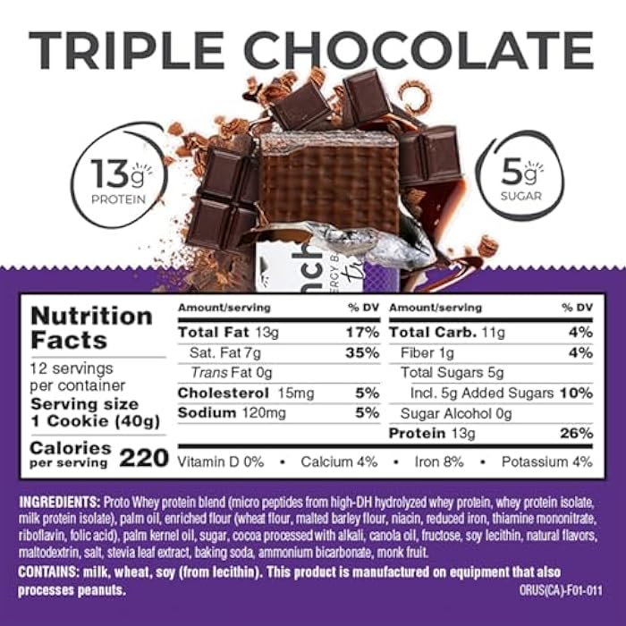 Power Crunch Protein Wafer Bars, High Protein Snacks with Delicious Taste, Triple Chocolate, 1.4 Ounce (12 Count) - Image 3