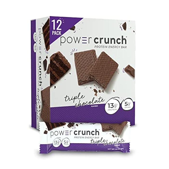 Power Crunch Protein Wafer Bars, High Protein Snacks with Delicious Taste, Triple Chocolate, 1.4 Ounce (12 Count) - Image 1