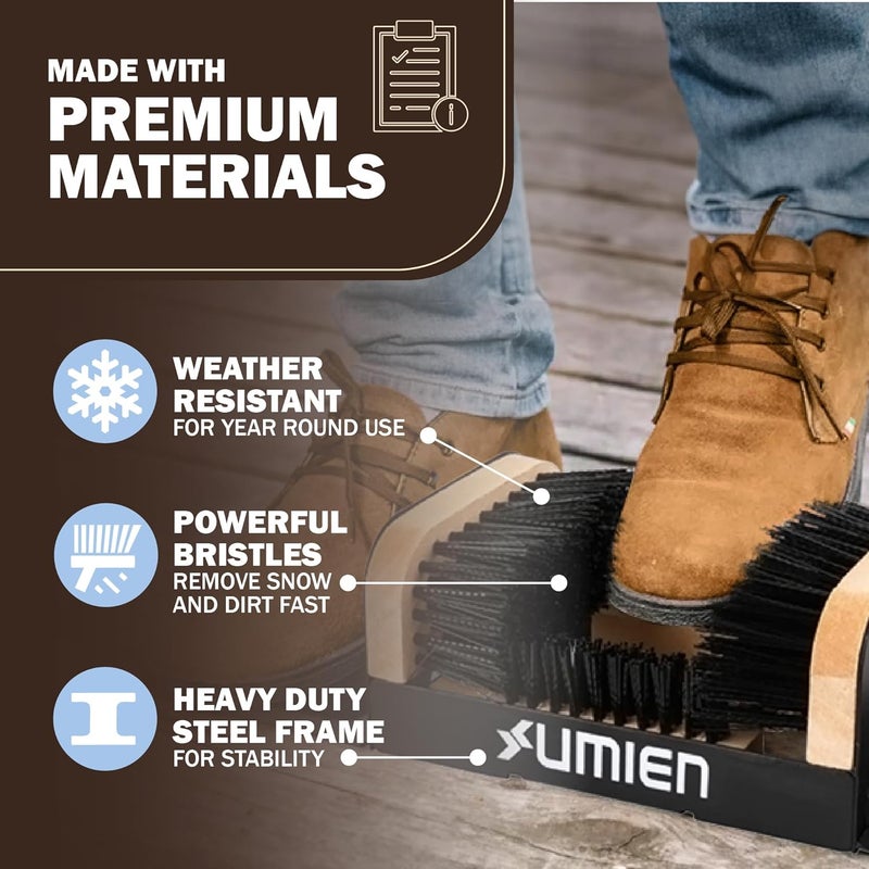 UMIEN ™ Boot Scraper Outdoor Shoe Brush with Flaps - Cleaning Heavy-Duty Shoe Cleaner and Boot Scrubber for Mud, Dirt, and Snow - Durable Weather-Resistant Outdoor Shoe Cleaning Tool - Image 3