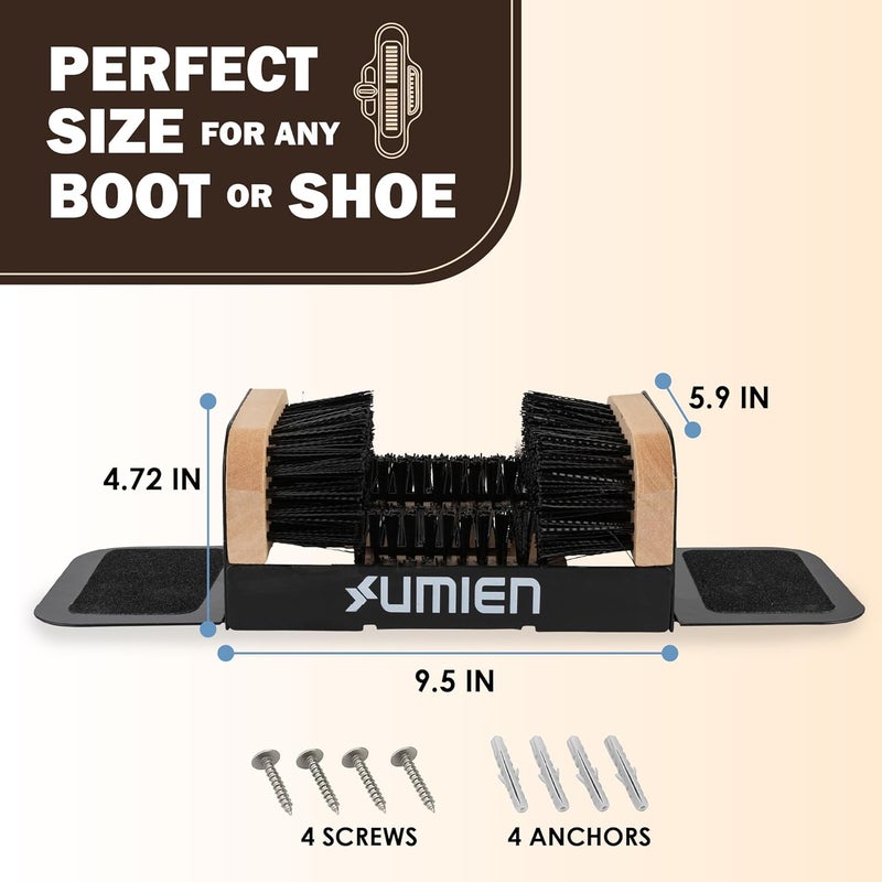 UMIEN ™ Boot Scraper Outdoor Shoe Brush with Flaps - Cleaning Heavy-Duty Shoe Cleaner and Boot Scrubber for Mud, Dirt, and Snow - Durable Weather-Resistant Outdoor Shoe Cleaning Tool - Image 2