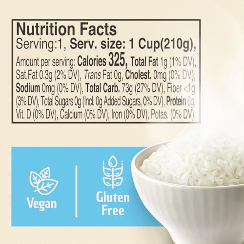 O'Food Premium Instant Rice | Sticky Sushi Rice | 0 Trans Fat/ 0 Cholesterol/ 0 Sodium | Ready in 90 Secs | Gluten-Free | Healthy Sticky White Rice Bowls (Bap) – [WHITE Rice |12 Pack] | Long Shelf Life - O'Food - Image 2