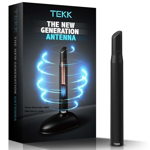 Tekk Short Antenna Compatible with 2006-2025 Chevy Silverado 1500 / GMC Sierra 1500 / Designed for Optimized FM/AM Reception / 4.8 Inches - Image 1