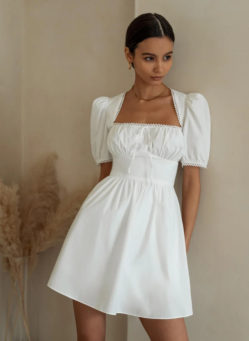 Lichi Gathered cutout mini dress