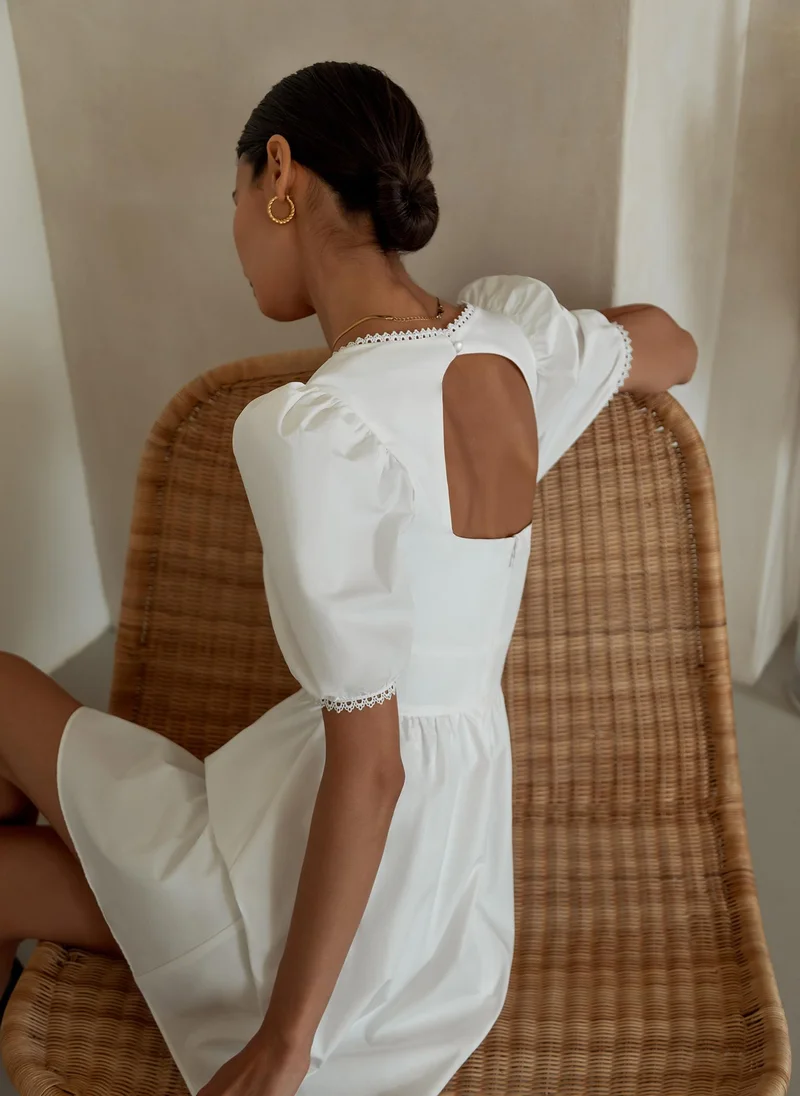 Lichi Gathered cutout mini dress