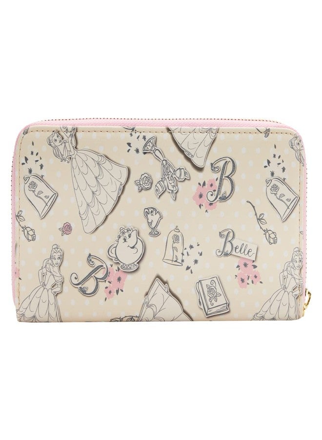 Loungefly Disney Beauty and the Beast Belle Pink Allover Print Zip Around Wallet (Multicolored) - Image 5