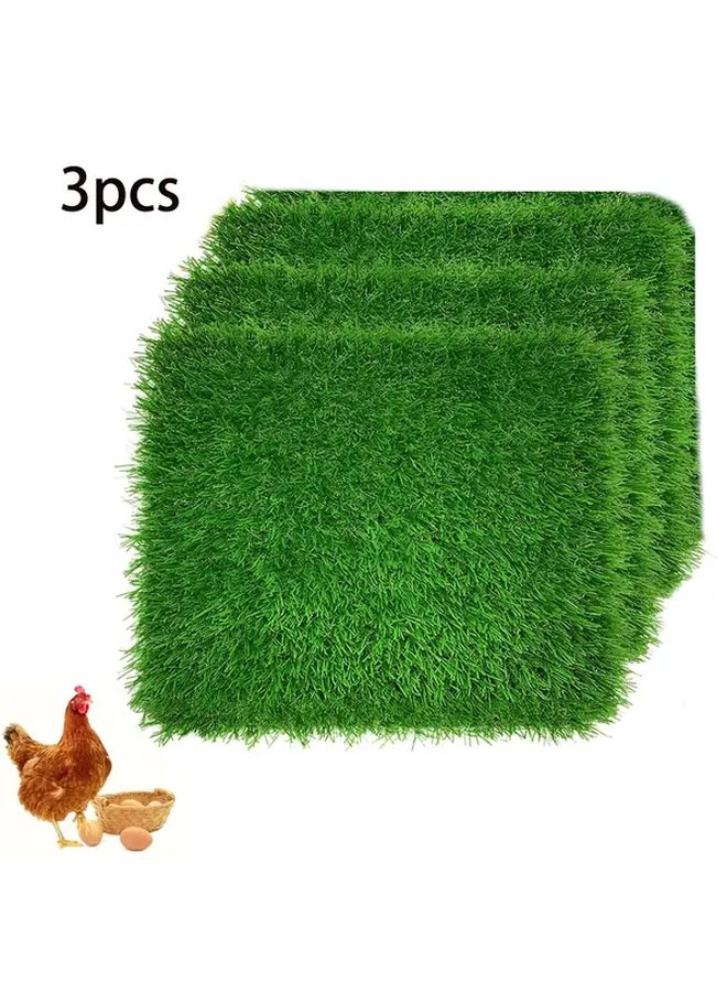 3 قطع من حصائر عش الدجاج القابلة لإعادة الاستخدام من الألياف الاصطناعية، إكسسوارات سهلة التنظيف لحظيرة الدجاج - Image 2
