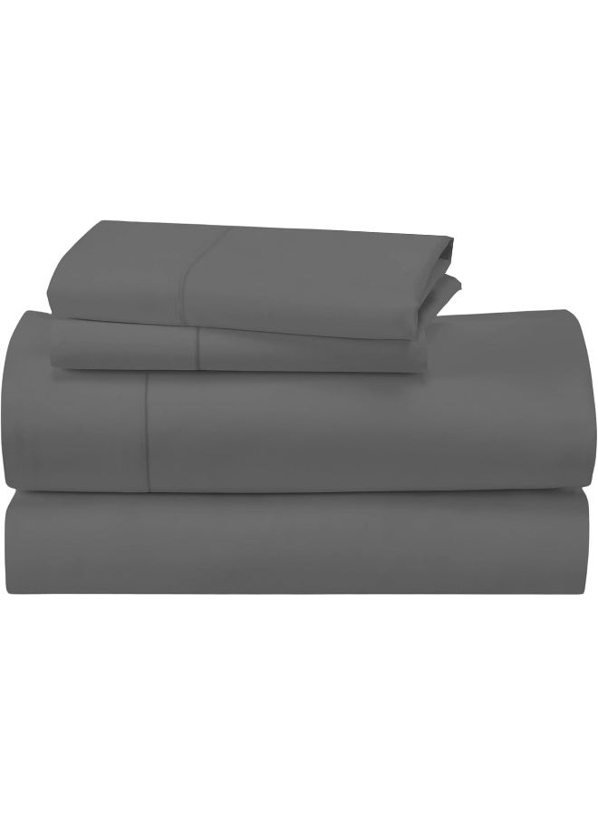 800 Thread Count Sheets Full XL Size 4 Piece Sheet Set 100% Cotton Sheet Set Extra Deep Pockets 15 Inch Long Staple Cotton Bedsheet and Pillow Cover, Sateen Finish, Soft, Breathable Charcoal Sheets - Image 1