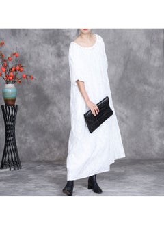 Madam Uniq Elegant White Embroidered Hollow-Out Dress  - Image 3