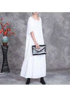 Madam Uniq Elegant White Embroidered Hollow-Out Dress  - Image 4