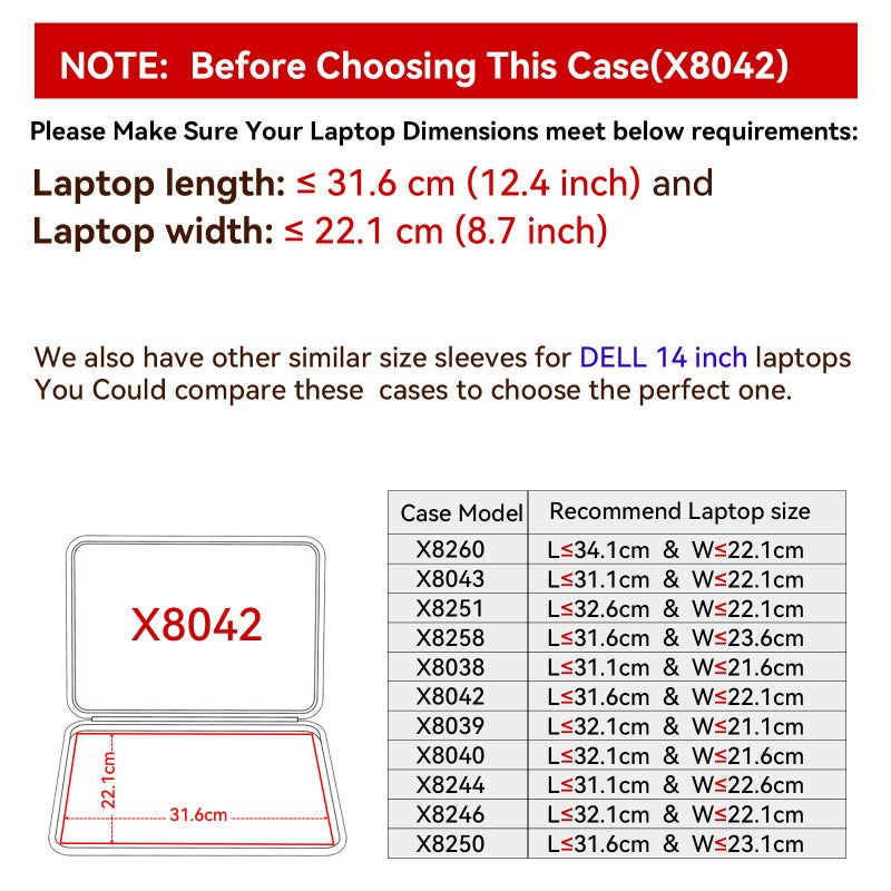 Smatree Smatree Hard EVA Protective Sleeve Case Compatible for 14 inch DELL Latitude 7455 Copilot+PC/7450/7400/7410/7420/7440 or 2-in-1 Laptop Notebook Bag (Not Fit with Inspiron 14 Plus 7440!) (X8042)  - Image 2