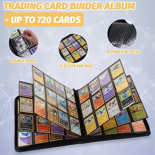 Foalgo Trading Card Binder, Card Collection Binder Album Folder with 720 Side Loading Pockets, 12 Pocket Trading Card Album Folder for TGC,MTG, Baseball Cards, Yugioh - Image 5